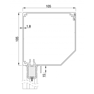 ZB TOP ZIP 105 windvast Schuin