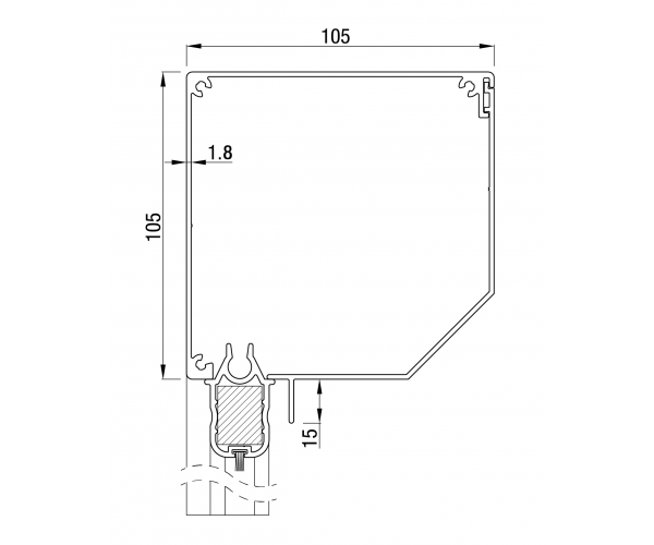 ZB TOP ZIP 105 windvast Schuin