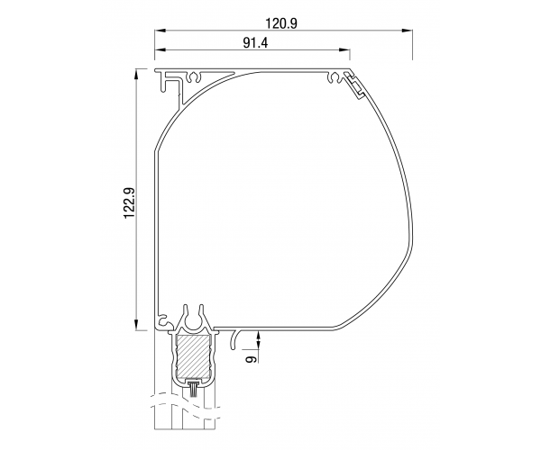 ZB TOP ZIP 120 windvast halfrond