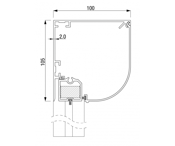 ZB TOP+ SMART ZIP 100  Super Windvast Halfrond