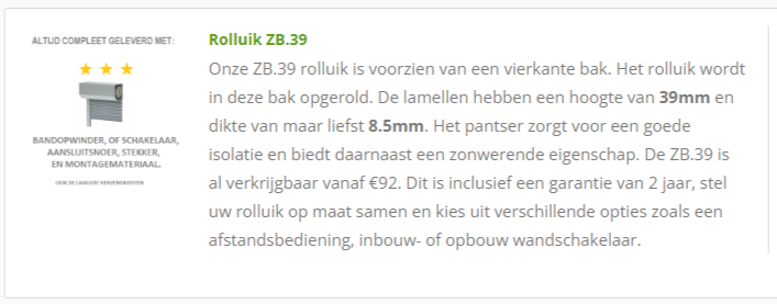 zb rolluiken aanbieding