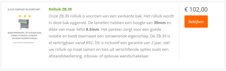 zb rolluiken aanbieding