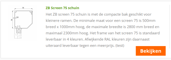 zonwering screens informatie