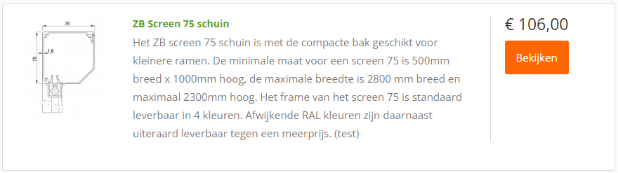 standaard screen aanbieding